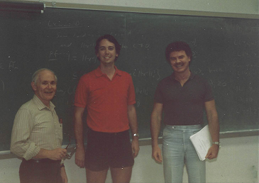 Vick Shapiro, Bruce Chalmers, and John Fay, at Dr. Fay's thesis defense