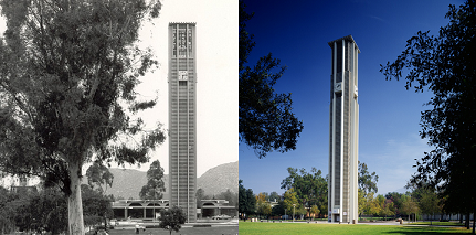 Bell tower, past and present (c) UCR